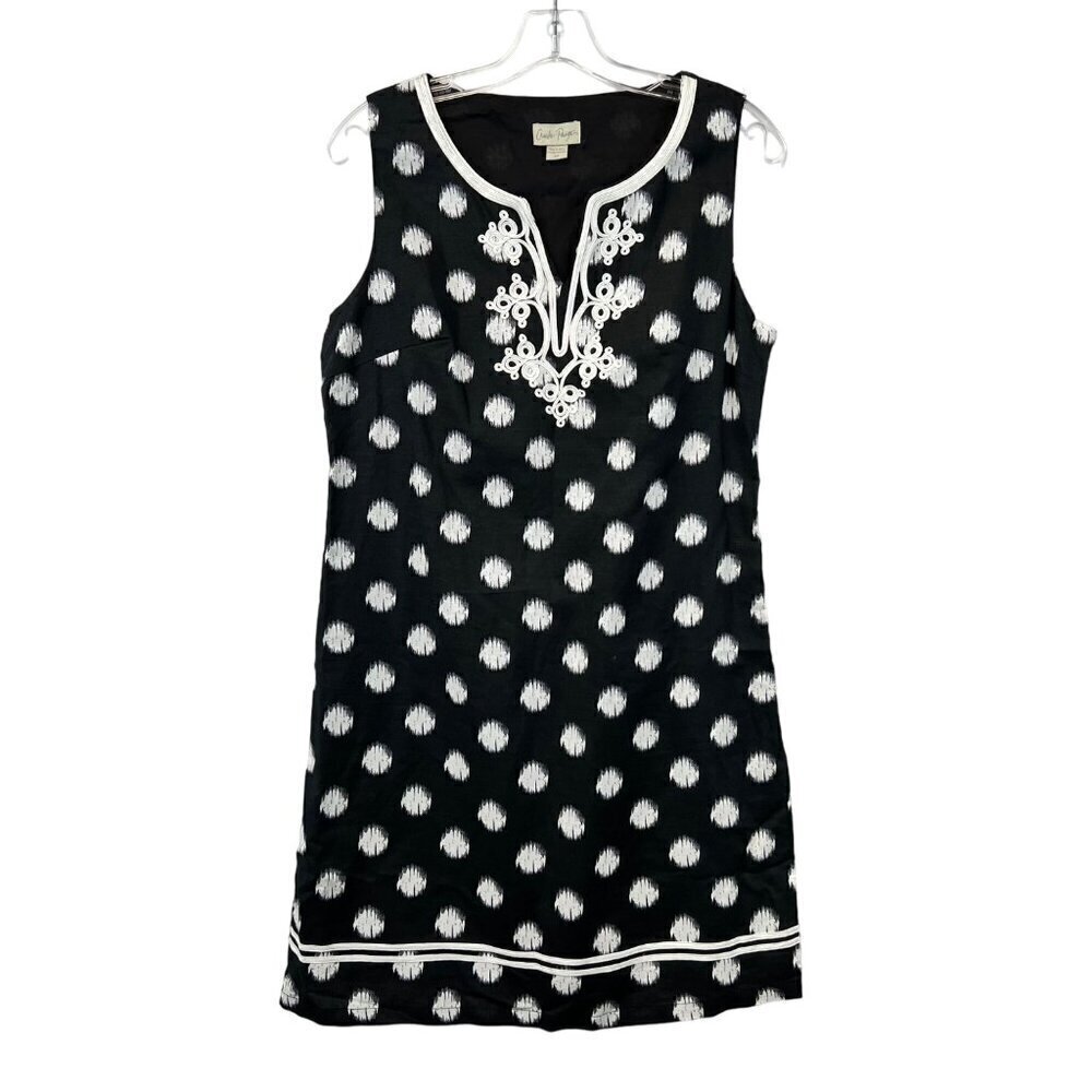 Charlie Paige Women’s Sleeveless Shift Dress Black/Multi Print Knee Length S